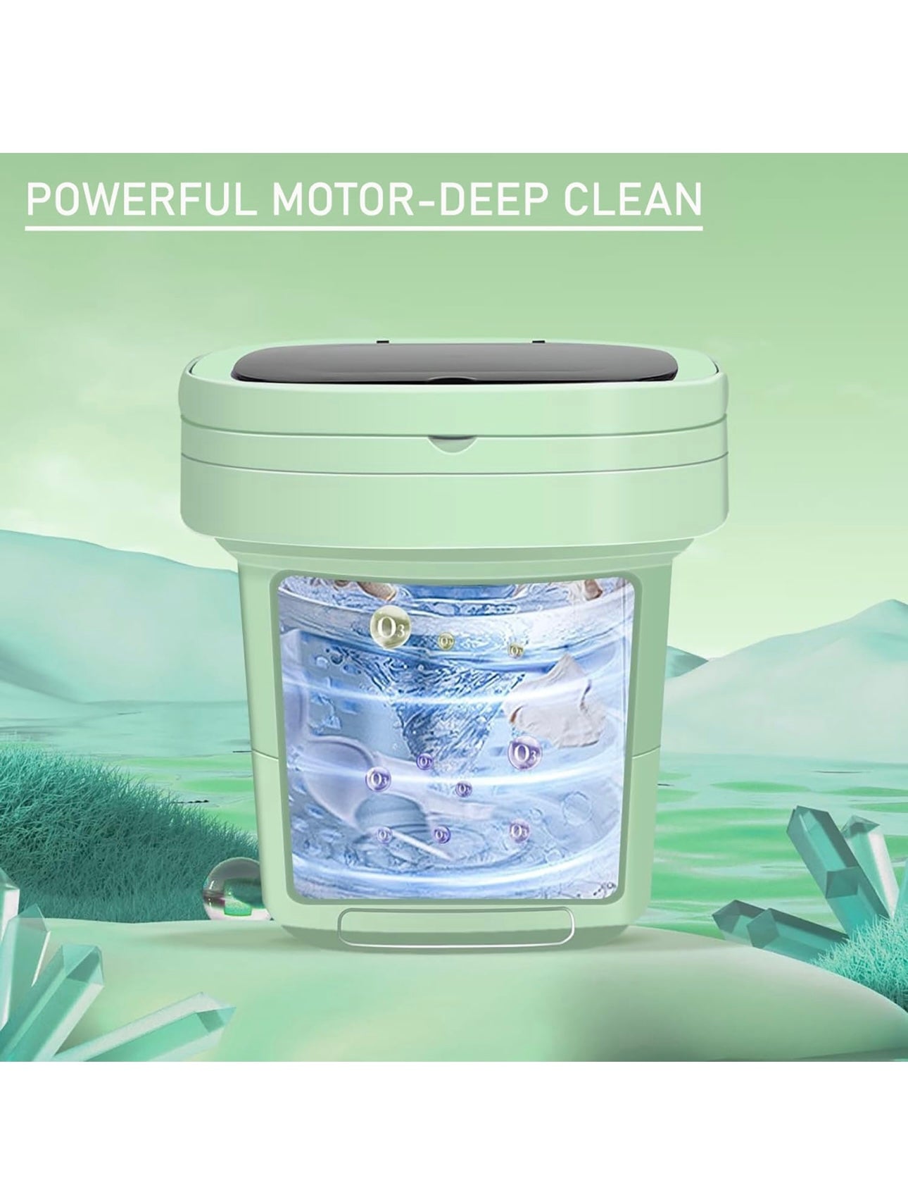 CY Global Store™ SmartFold Laundry Cube – 11L Compact Washer with Blue Light for Baby & Delicate Care